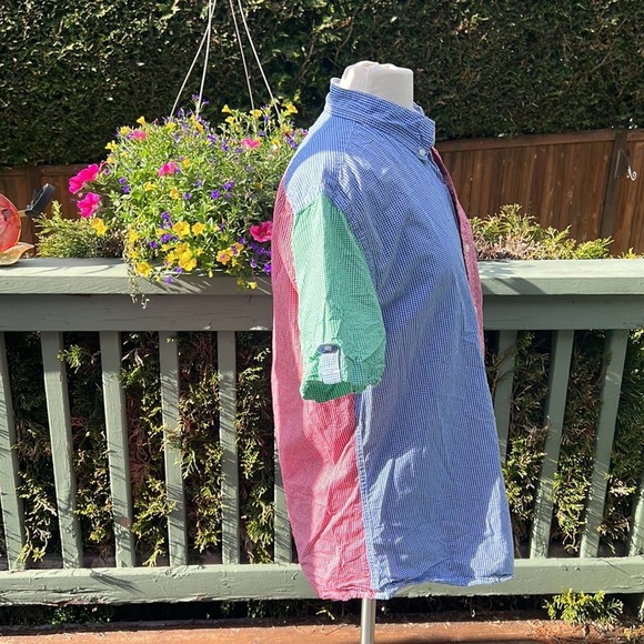 Stafford Prep men’s button down shirt cotton checked red green white L - Picture 5 of 11